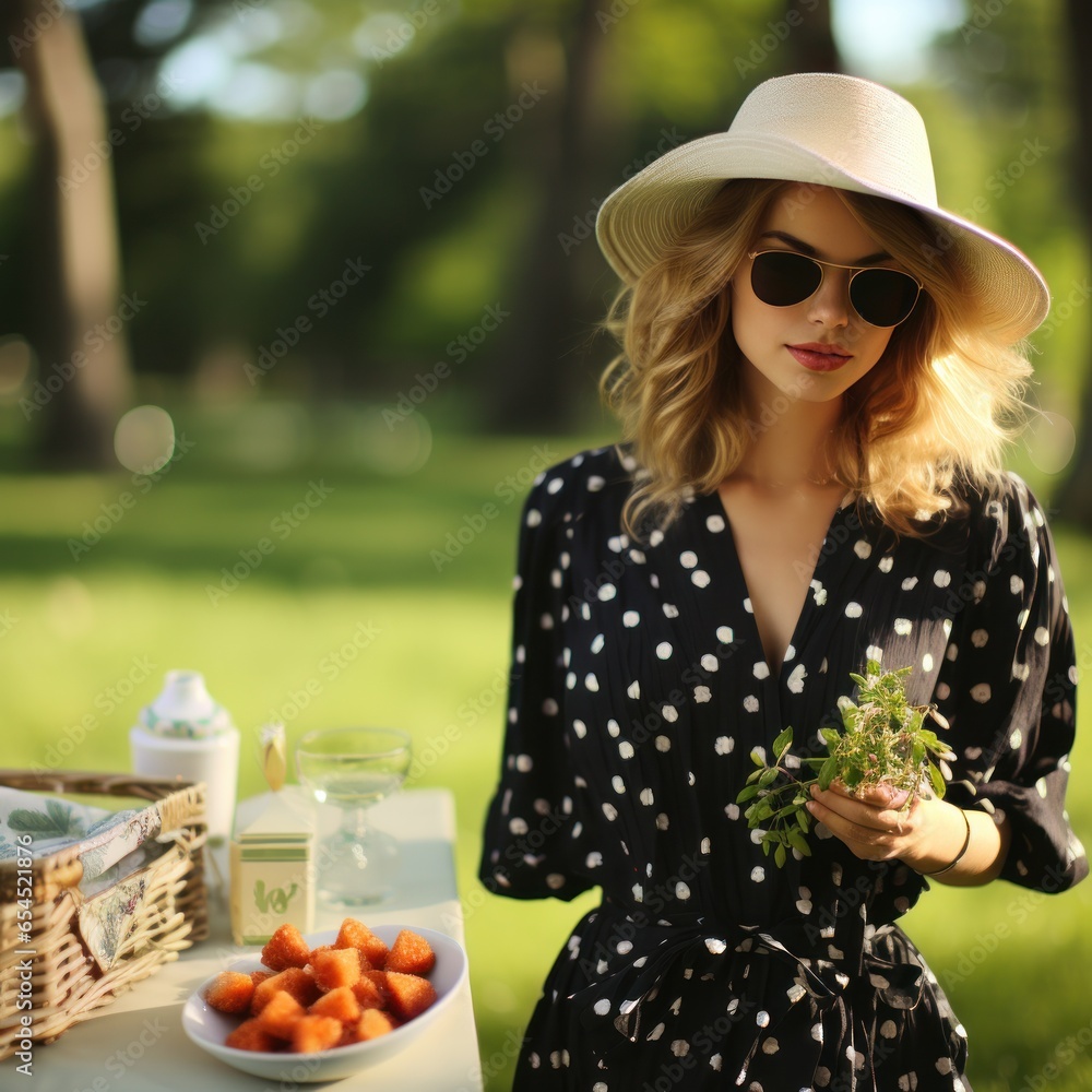 Picnic in the park. charming, relaxed, sweet, playful, natural