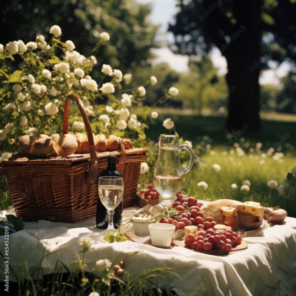 Picnic in the park. charming, relaxed, sweet, playful, natural