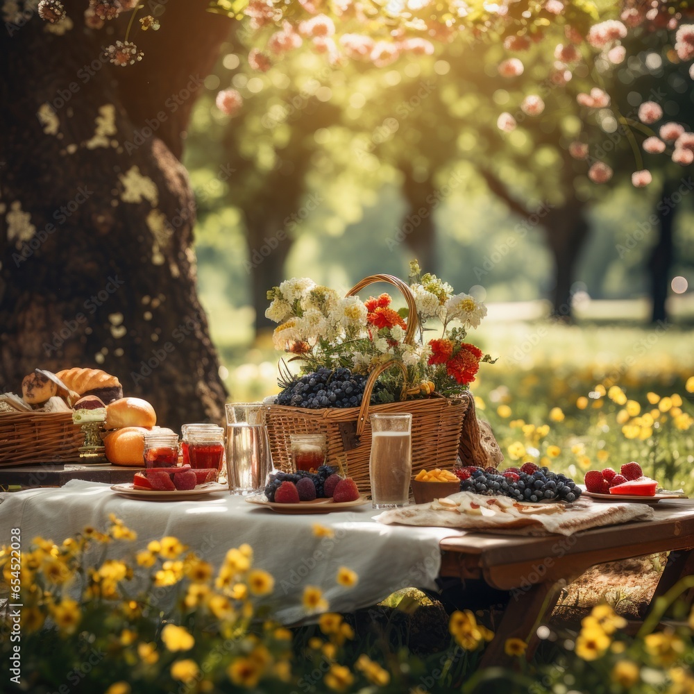 Picnic in the park. charming, relaxed, sweet, playful, natural