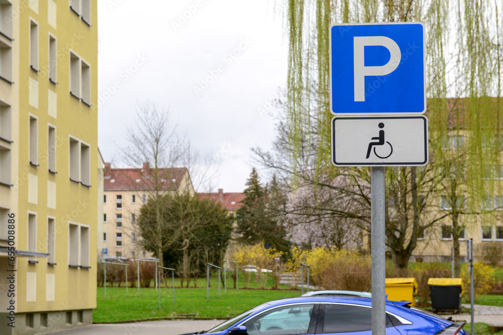 Disabled parking signs in city