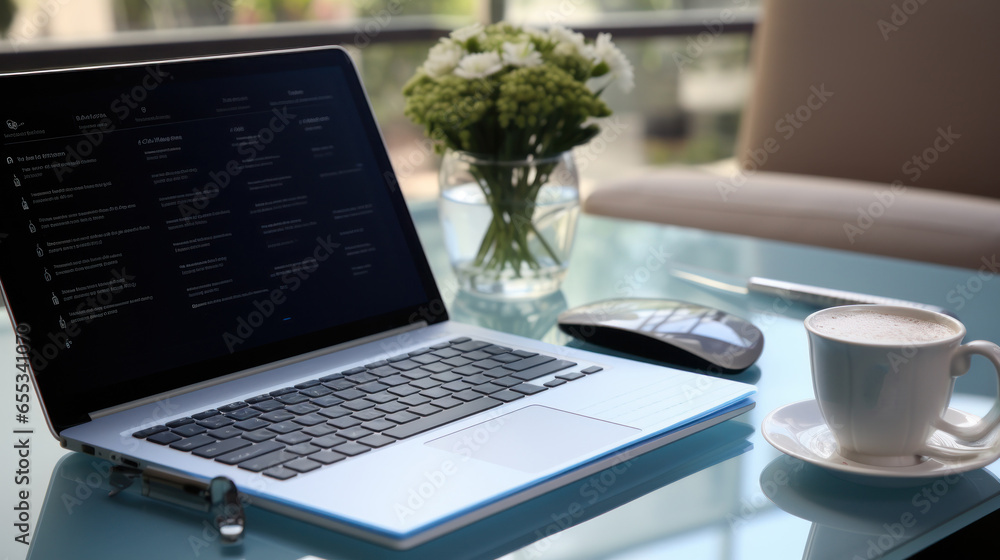 Desk with notepad and pen next to keyboard