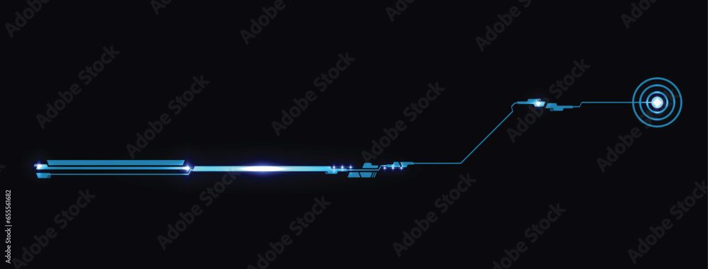 Abstract shape of line, blue futuristic vector illustration.