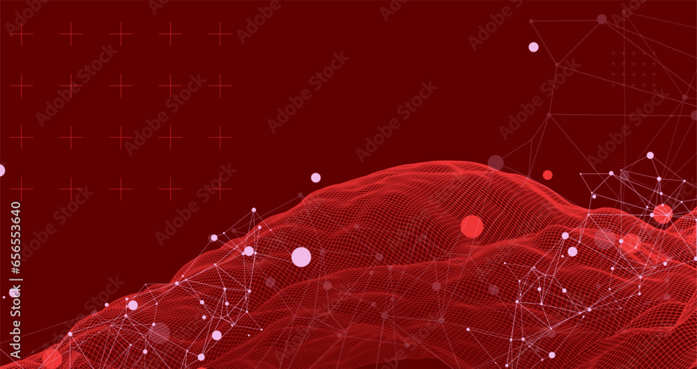 Wireframe background with plexus effect. Futuristic  illustration.