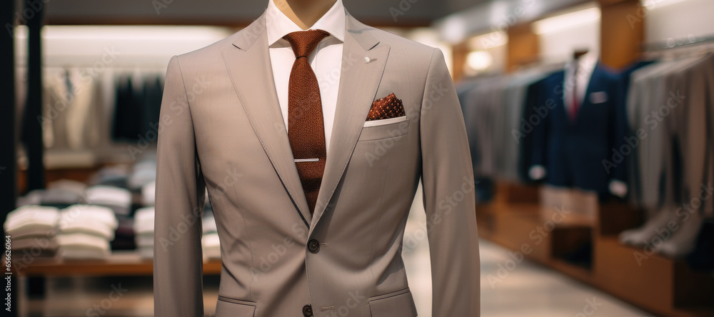 Elegant suit in a tailor studio.