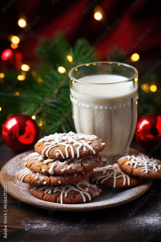 Christmas cookies: Delicious treats, festive decorations, and a cup of cocoa