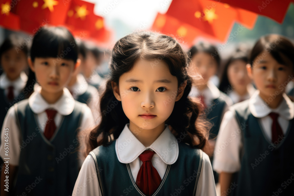 Elementary school children girl in China.