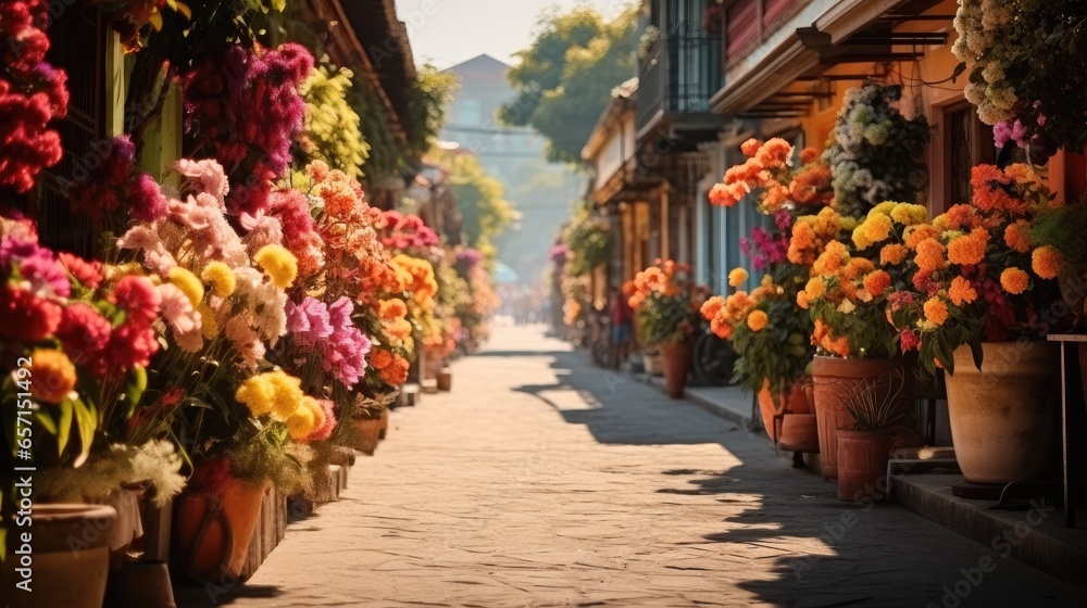 Street flower market.