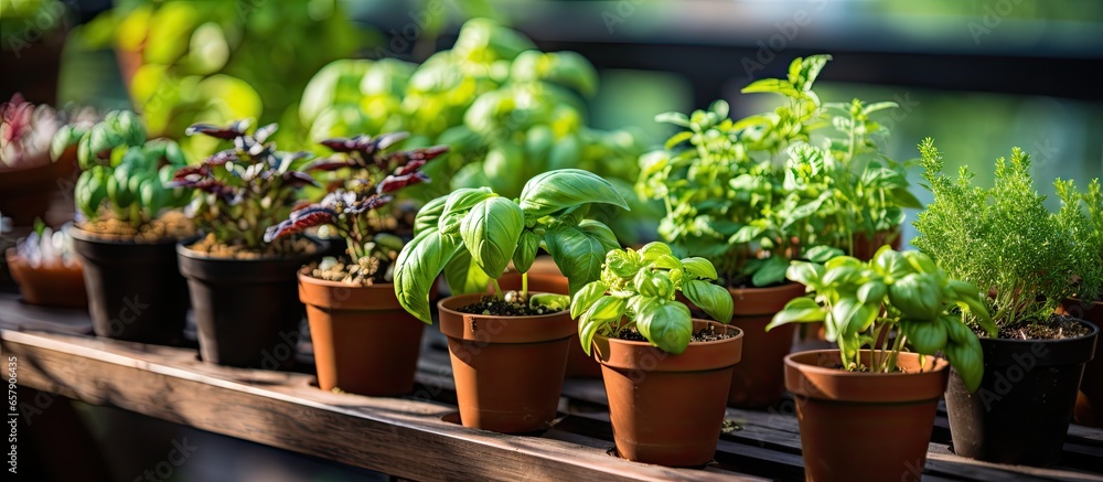 Urban gardening involves replanting various plants in pots creating a green garden on a balcony a mini urban jungle at home