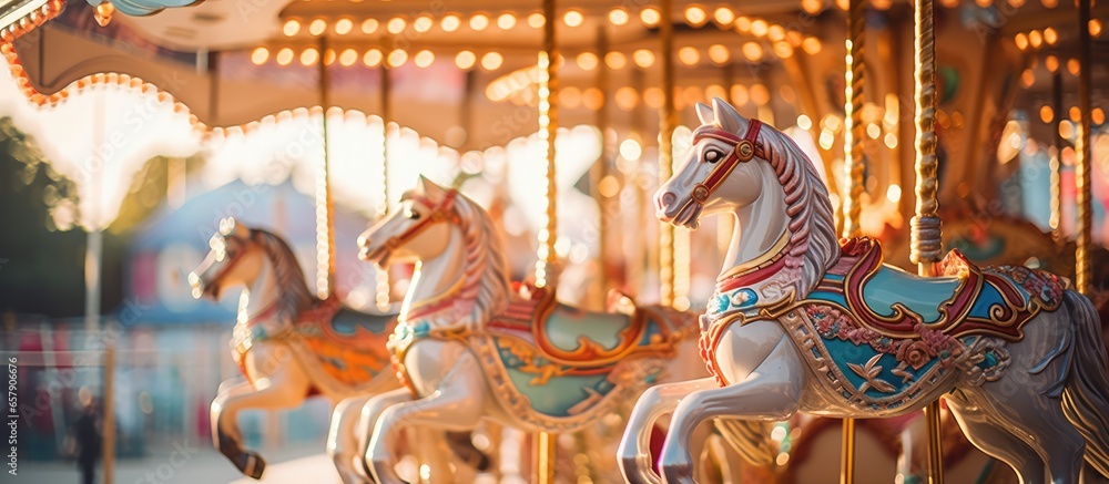 Amusement park carousel information