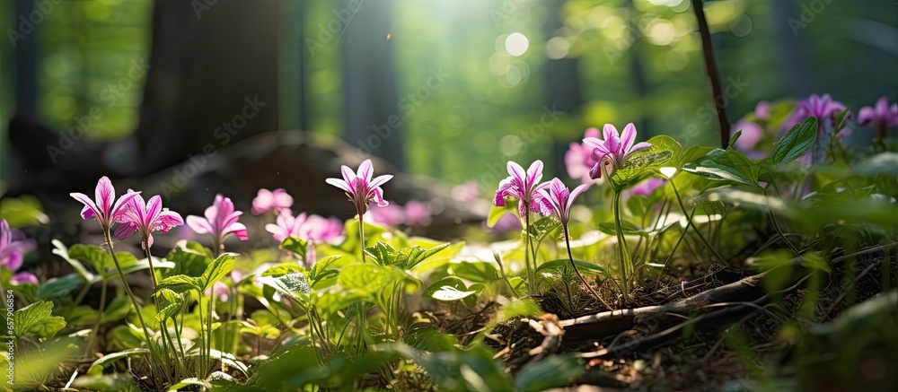 Forest flowers in various stages of blooming signify the richness and multiplicity of nature