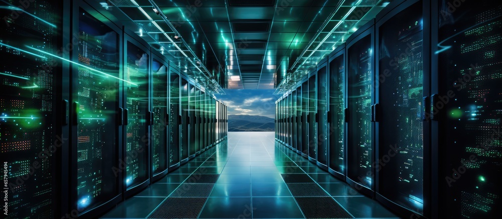 Data center houses rows of cloud hardware for storing data