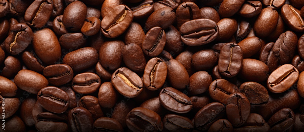 Texture of freshly roasted coffee beans