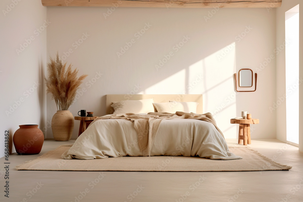 Cozy bedroom in warm colors