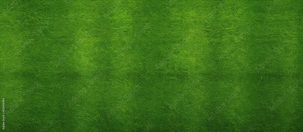 Realistic green soccer field with grass texture and mowing pattern