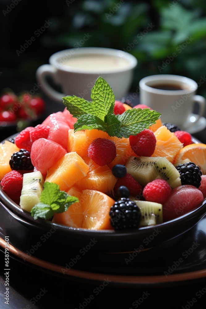 Fruit salad: colorful, refreshing, and vitamin-rich mix of seasonal fruits