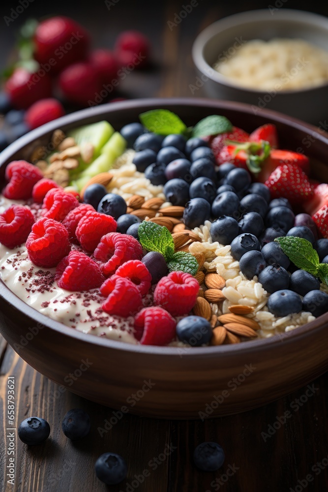 Oatmeal bowl. warm, comforting, and versatile breakfast with endless topping options