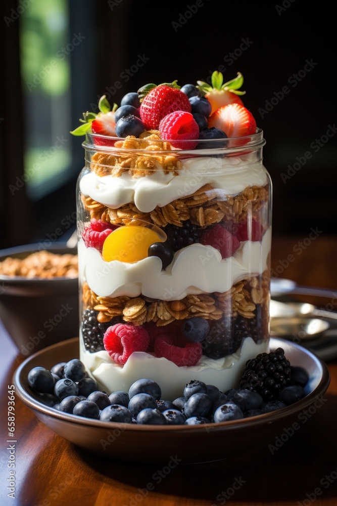 Granola parfait: crunchy, sweet, and satisfying layered breakfast with yogurt and fruit