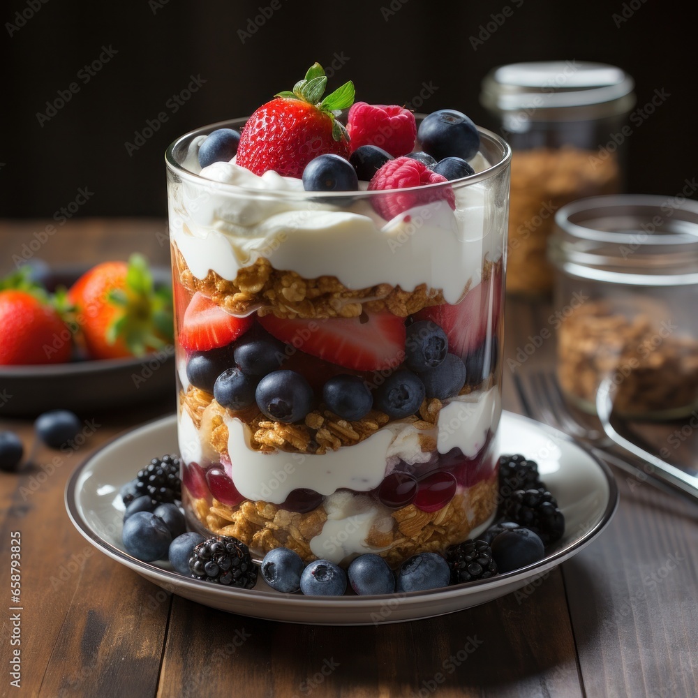 Granola parfait: crunchy, sweet, and satisfying layered breakfast with yogurt and fruit