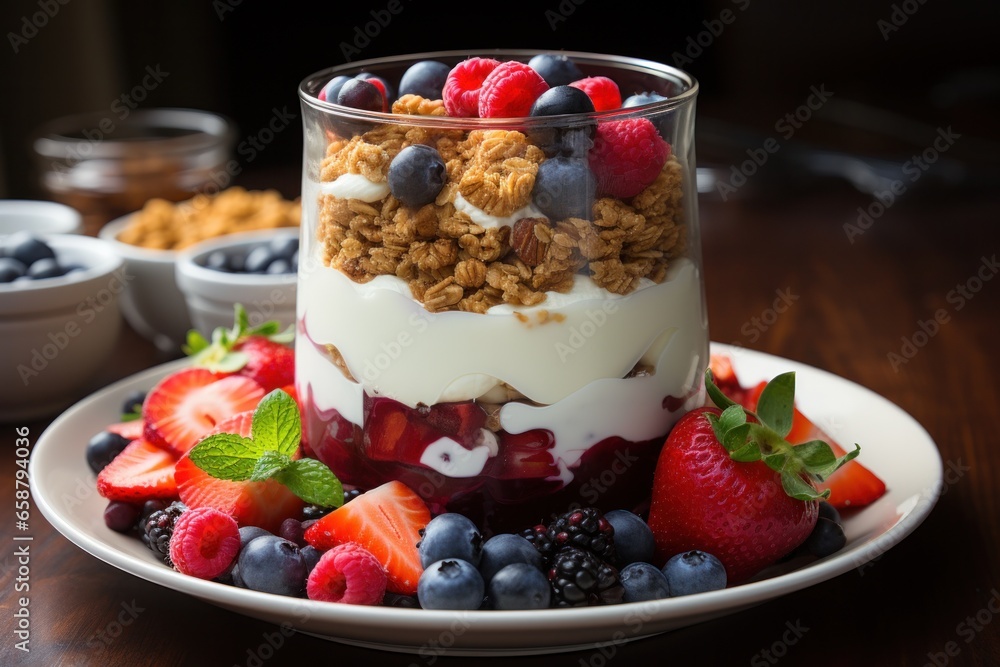 Granola parfait: crunchy, sweet, and satisfying layered breakfast with yogurt and fruit