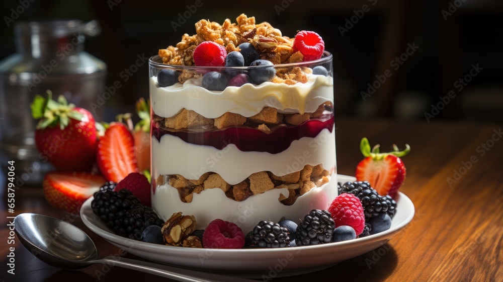 Granola parfait: crunchy, sweet, and satisfying layered breakfast with yogurt and fruit