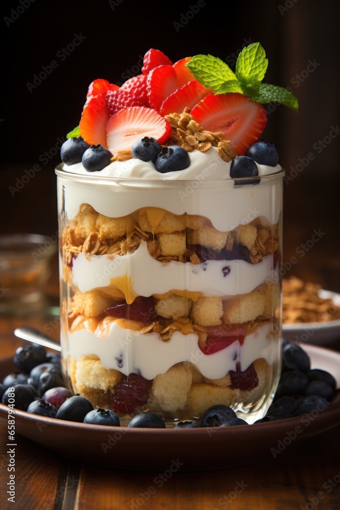 Granola parfait: crunchy, sweet, and satisfying layered breakfast with yogurt and fruit