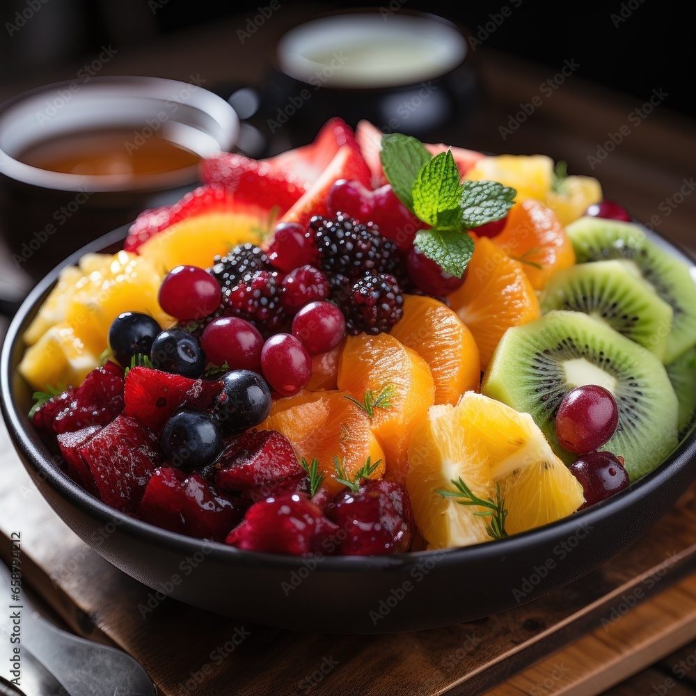 Fruit salad: colorful, refreshing, and vitamin-rich mix of seasonal fruits