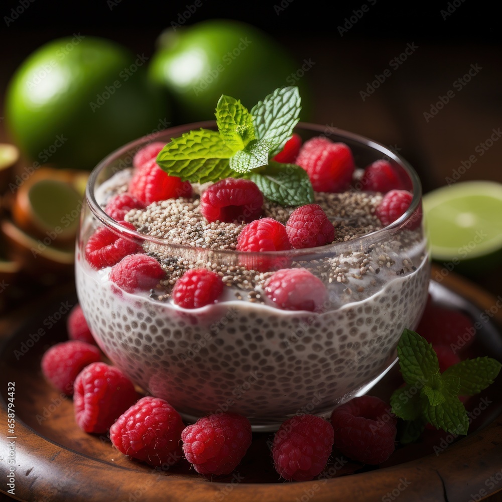 Chia pudding: creamy, vegan, and high in omega-3 fatty acids and protein.