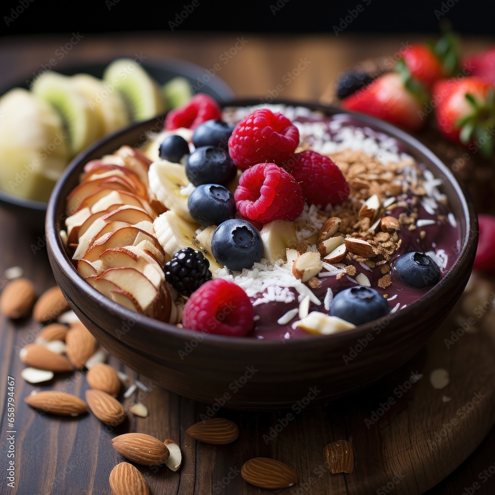 Acai bowl colorful fruity nutritious