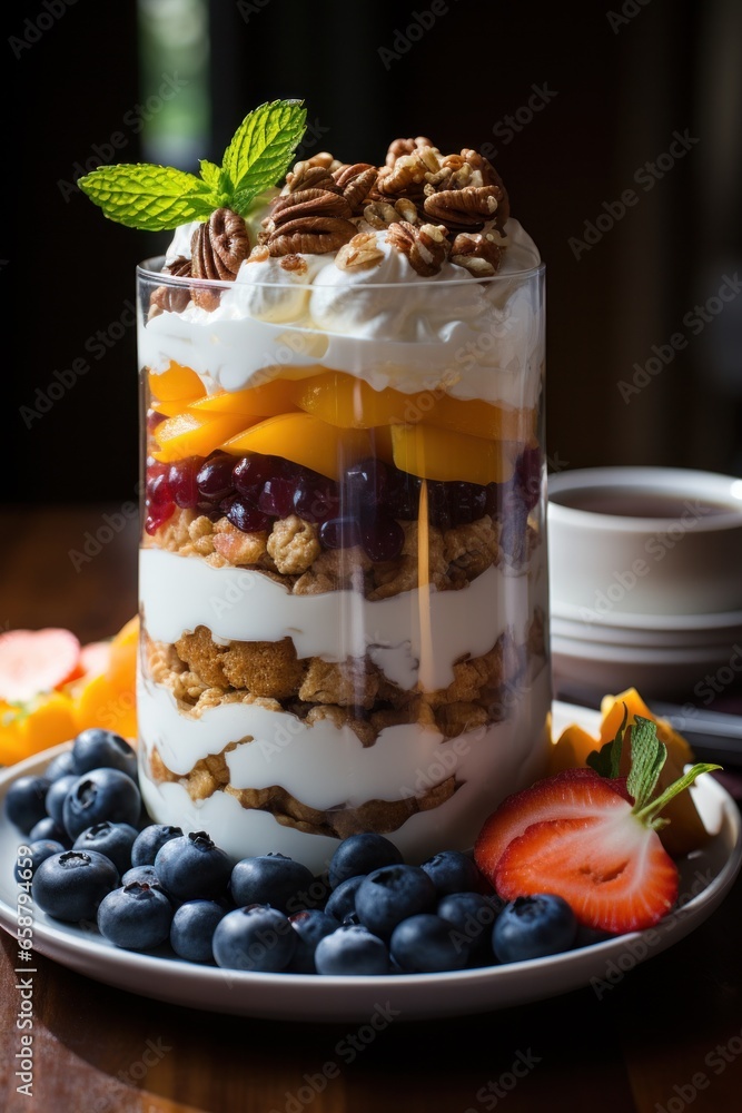 Granola parfait: crunchy, sweet, and satisfying layered breakfast with yogurt and fruit