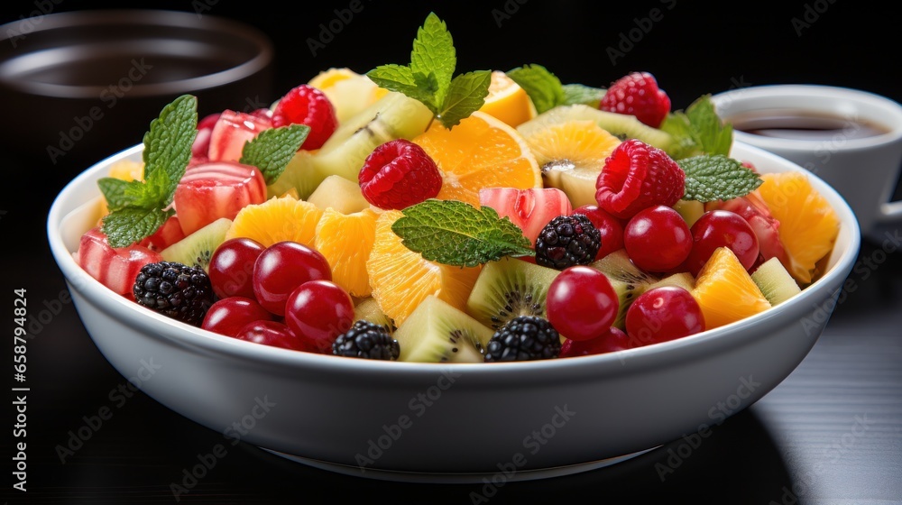 Fruit salad: colorful, refreshing, and vitamin-rich mix of seasonal fruits