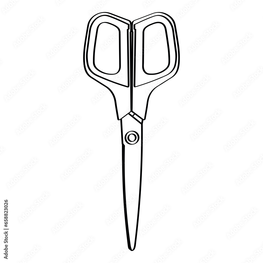 Sharp scissors on white background