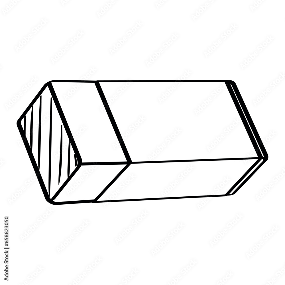 School eraser on white background