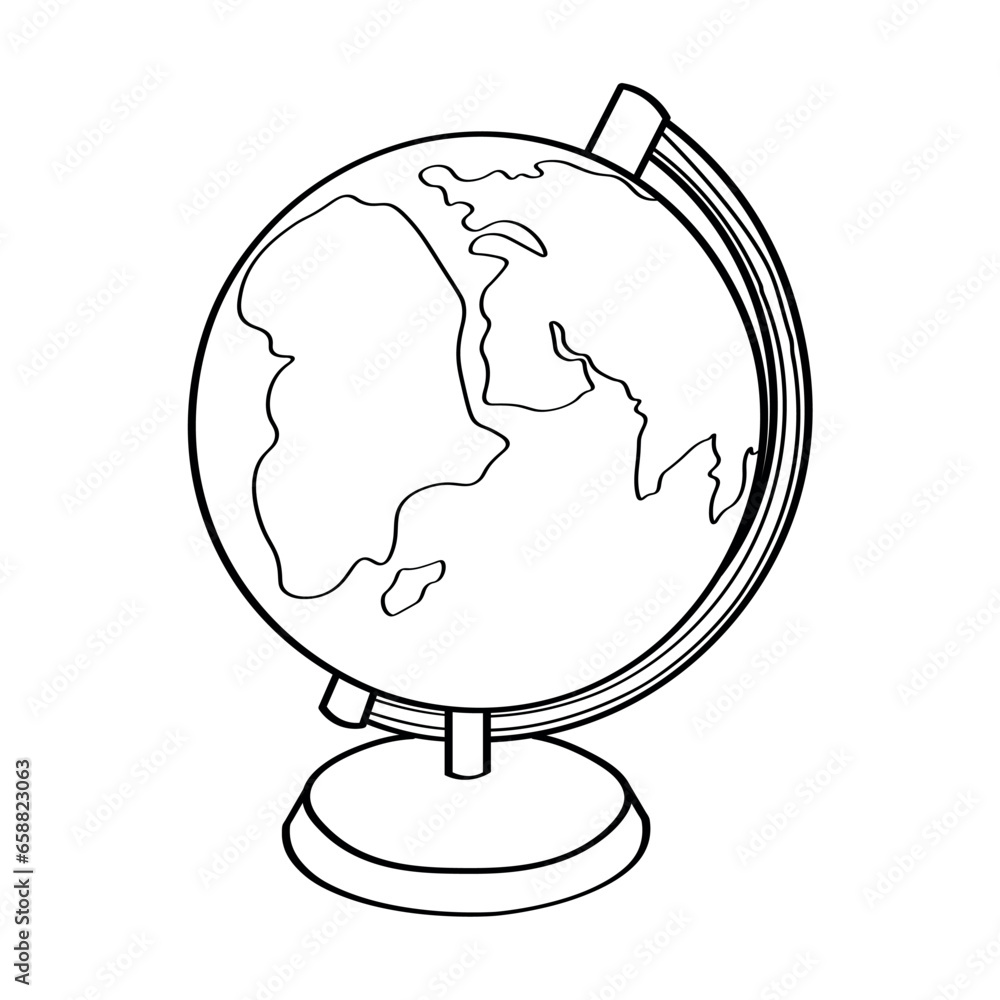 School globe on white background