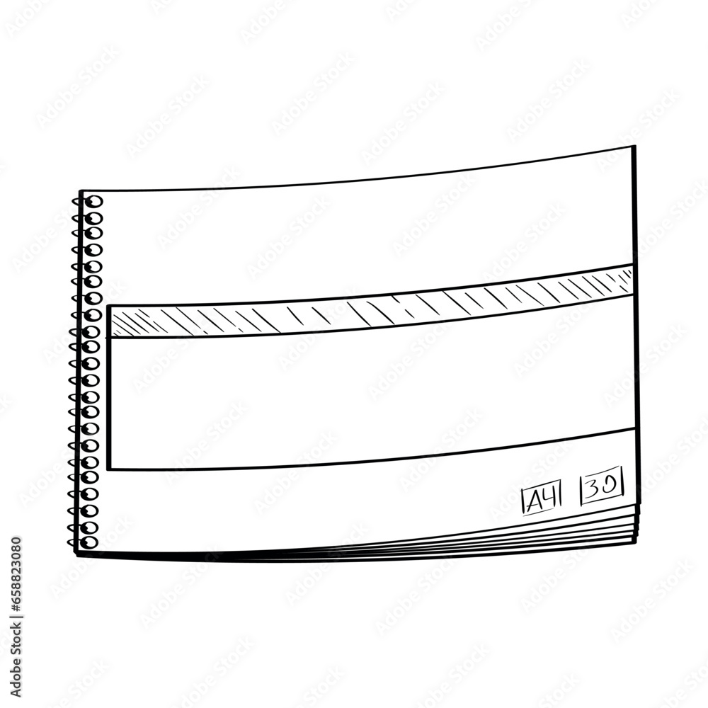 School notebook on white background