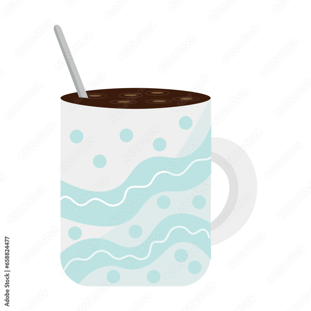 Cup of hot coffee on white background