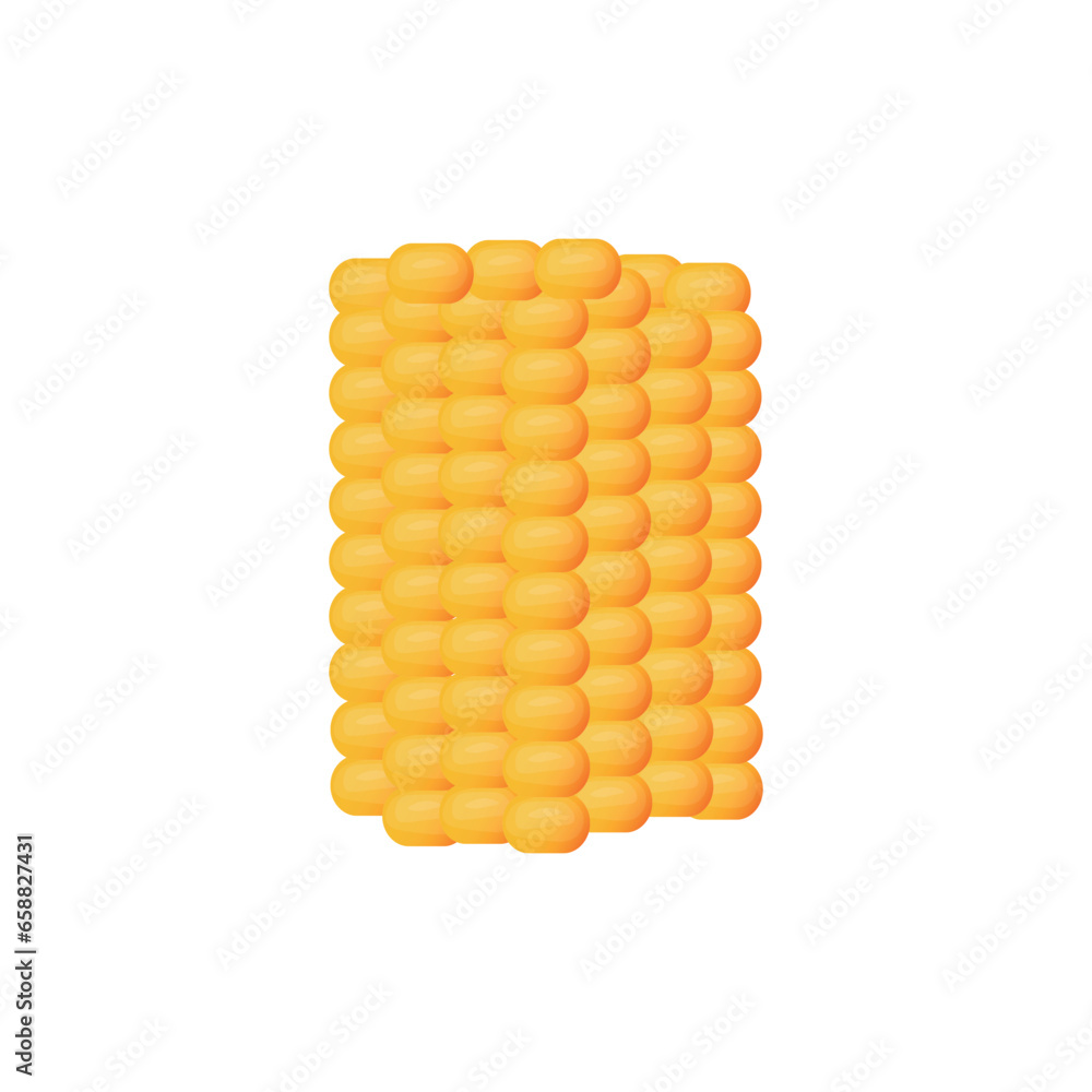 Cut corn cob on white background