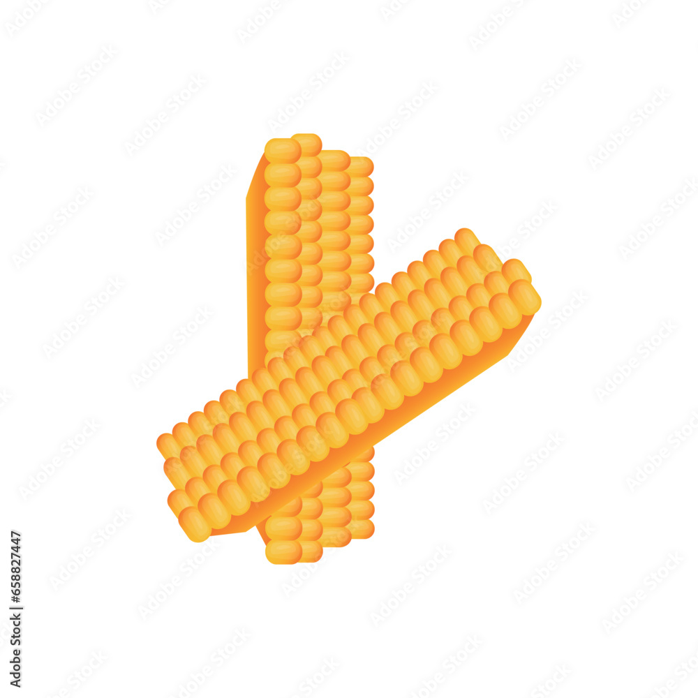 Tasty corn cobs on white background