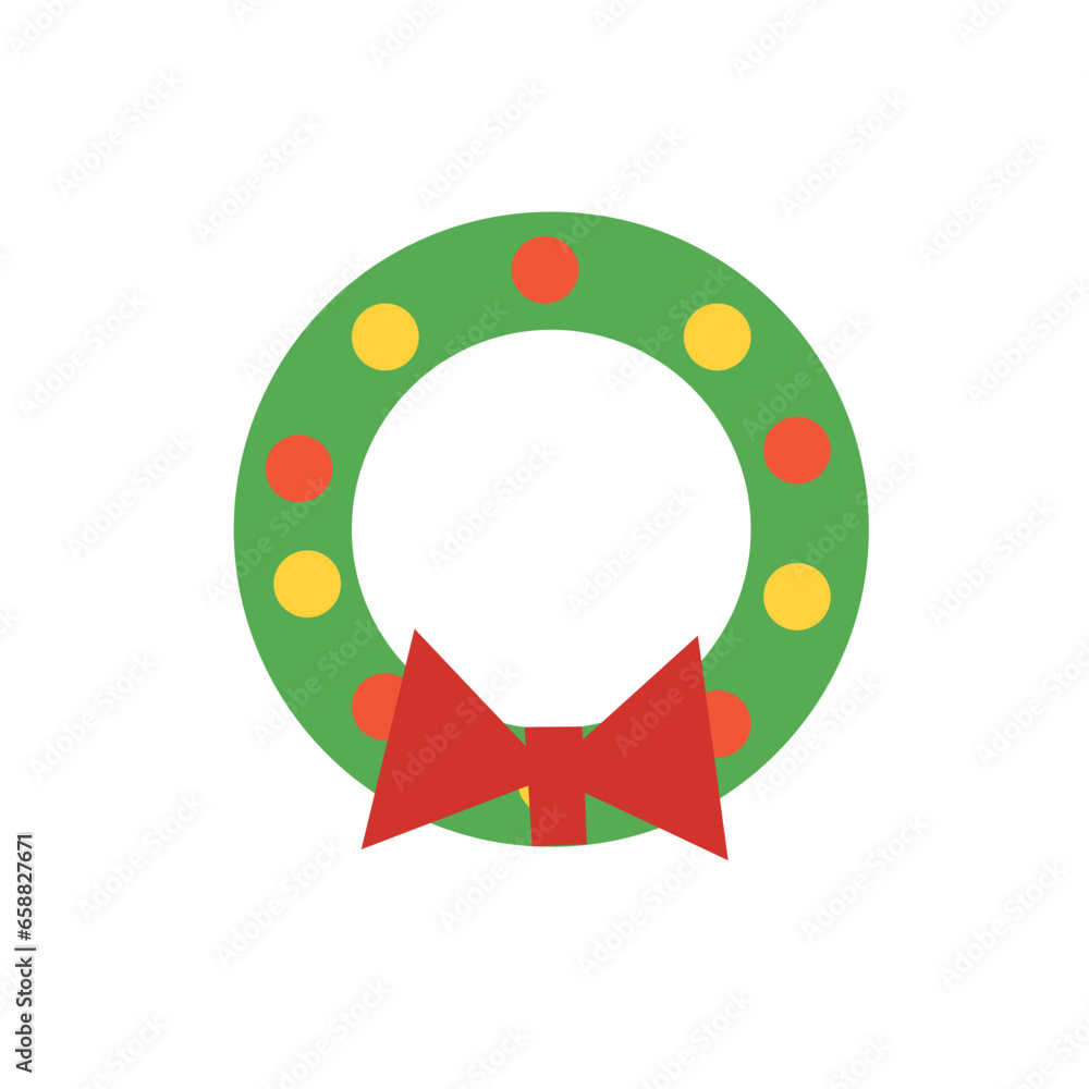 Beautiful Christmas wreath on white background