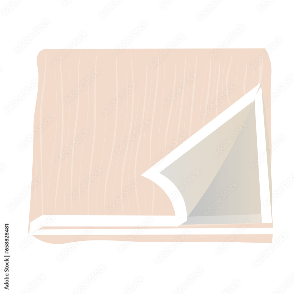 Folded bathing towel on white background