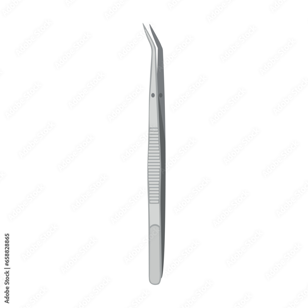 Dental cotton pliers on white background