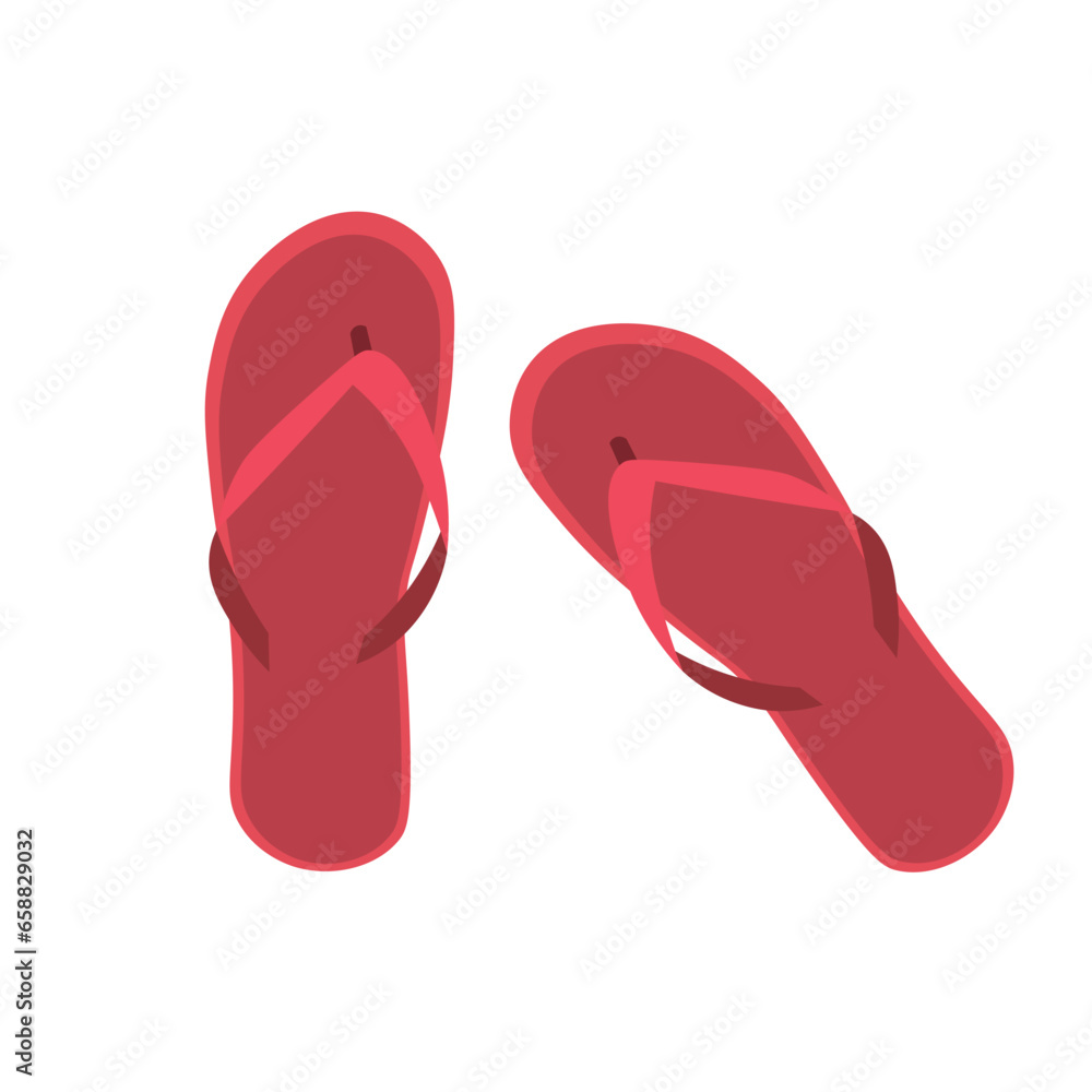 Red flip-flops on white background