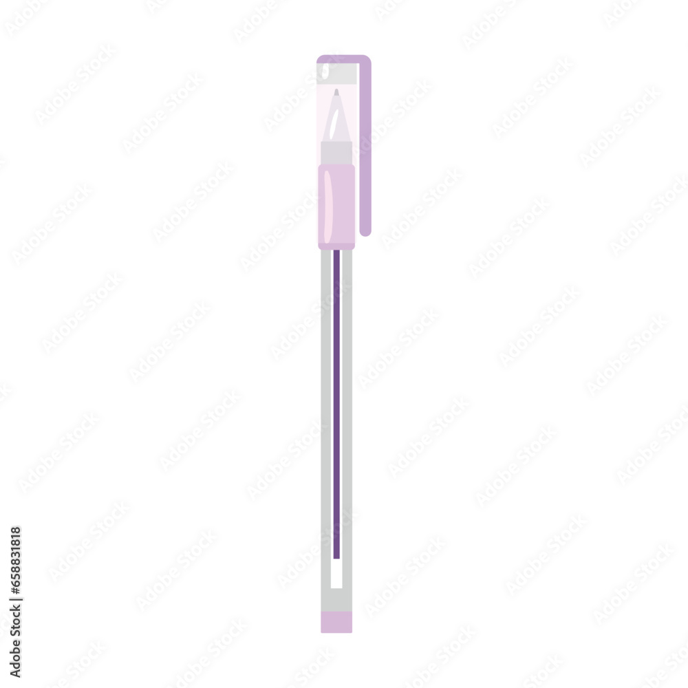 Lilac pen on white background