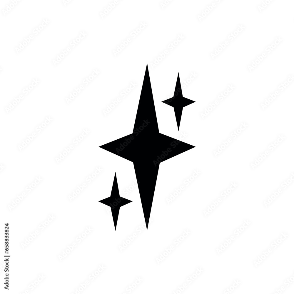 Drawn stars on white background