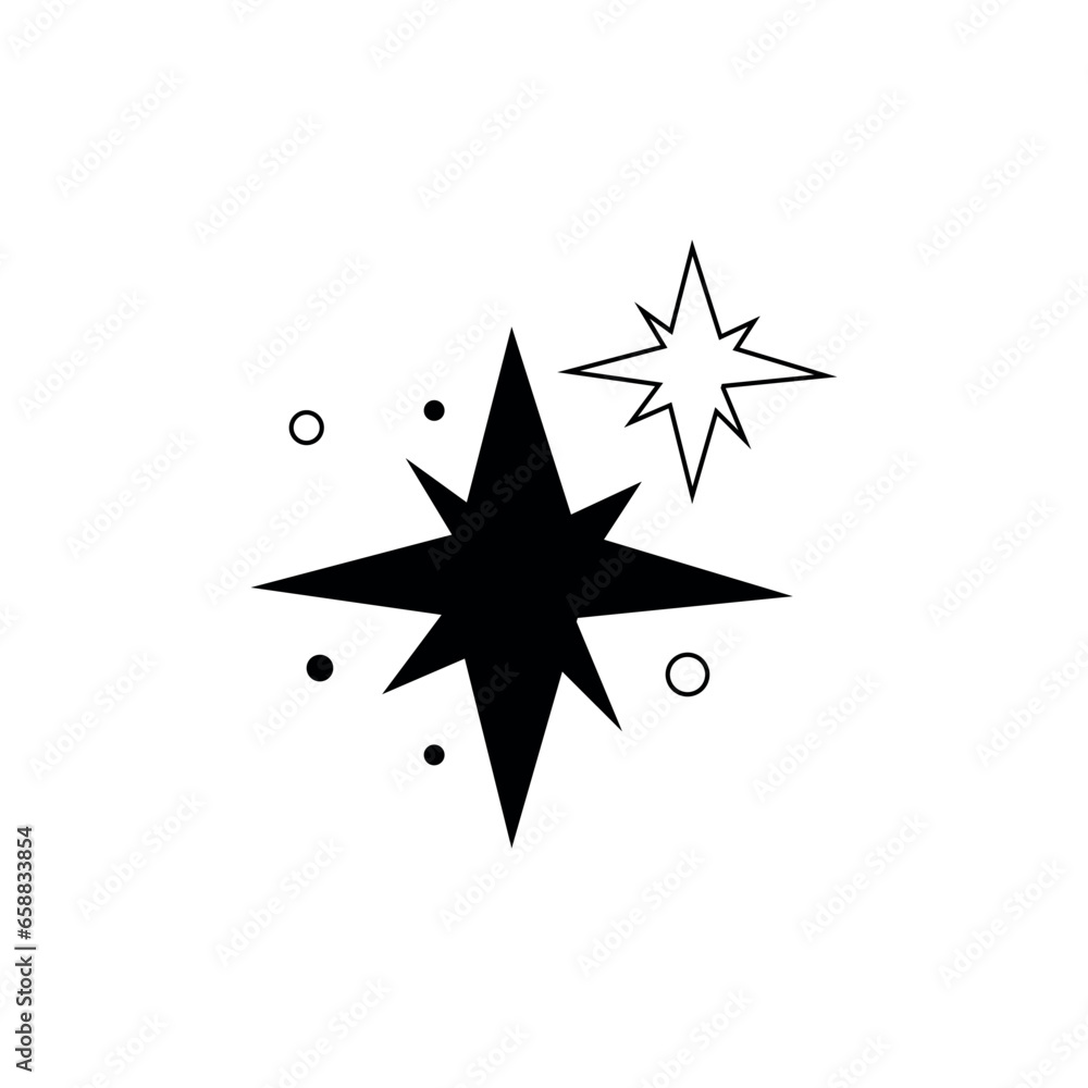 Shining stars on white background 