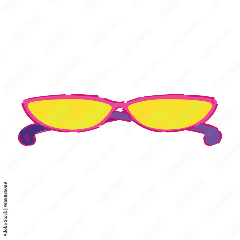 Stylish sunglasses on white background