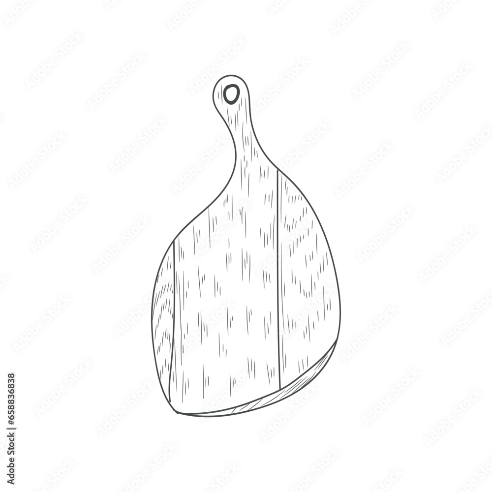 Wooden cutting board on white background