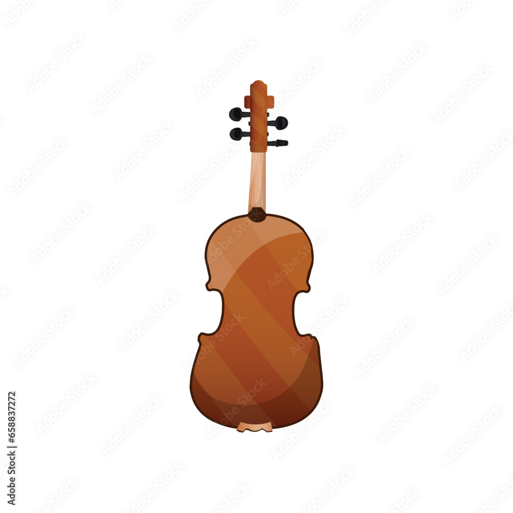 Musical instrument violin on white background