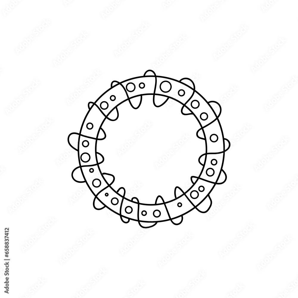 Beautiful drawn Christmas wreath on white background