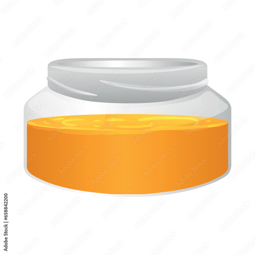 Jar of sweet honey on white background