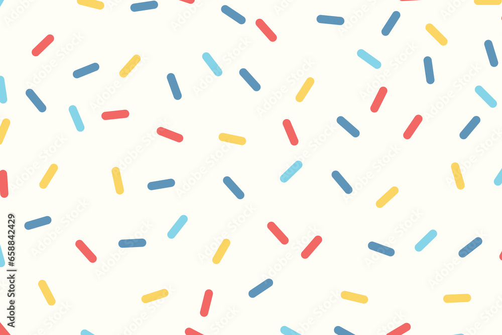 Colorful sprinkles on white background